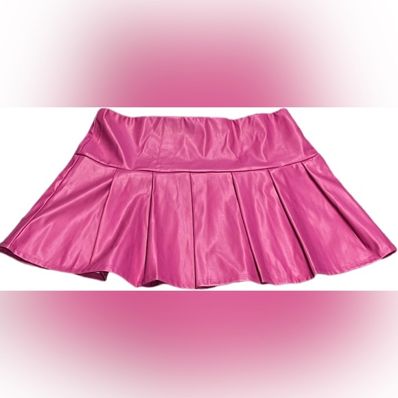 COPY - Popular 21 Faux Leather Pink Mini Skirt - Picture 2 of 6